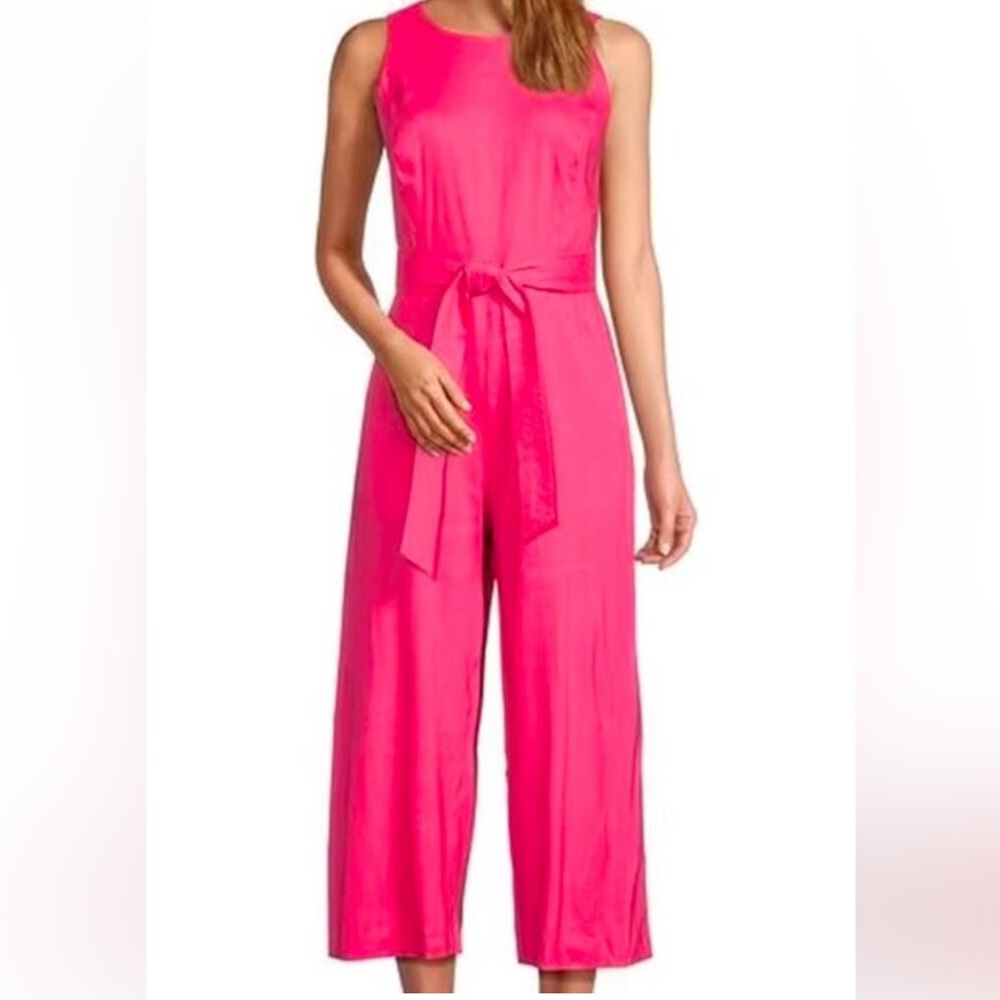 NWTs Antonio Melani Womans Adelaide Linen Blend Jumpsuit in Zinnia Sz 4